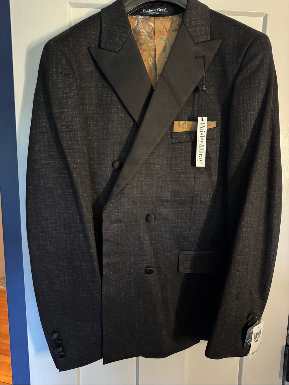 Paisley & Gray Double-Breasted Tuxedo Dinner Jacket – 42R – NWT